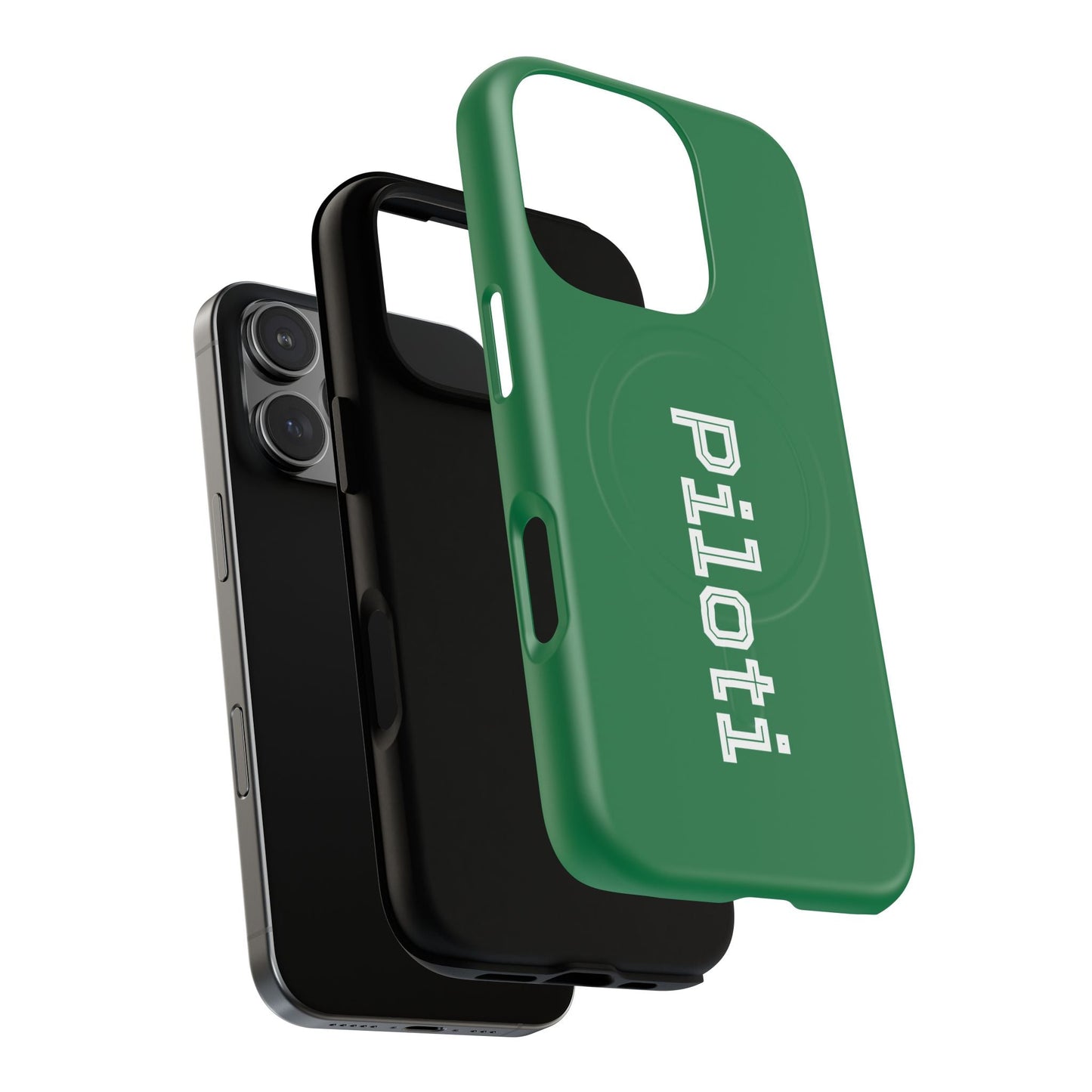 Tough Magnetic iPhone Cases Piloti in dark green Printify