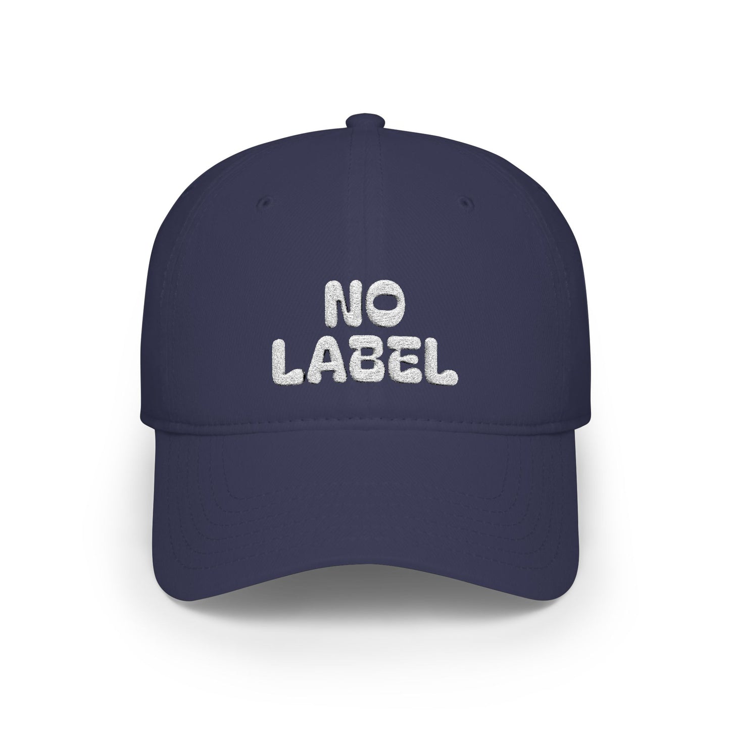 No Label Baseball Cap White Embroidery Printify