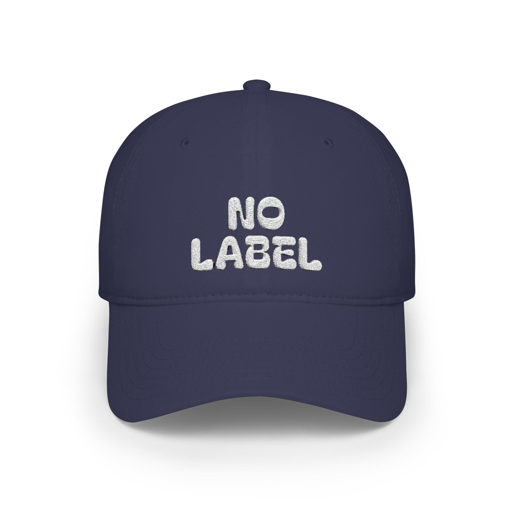 No Label Baseball Cap White Embroidery Printify
